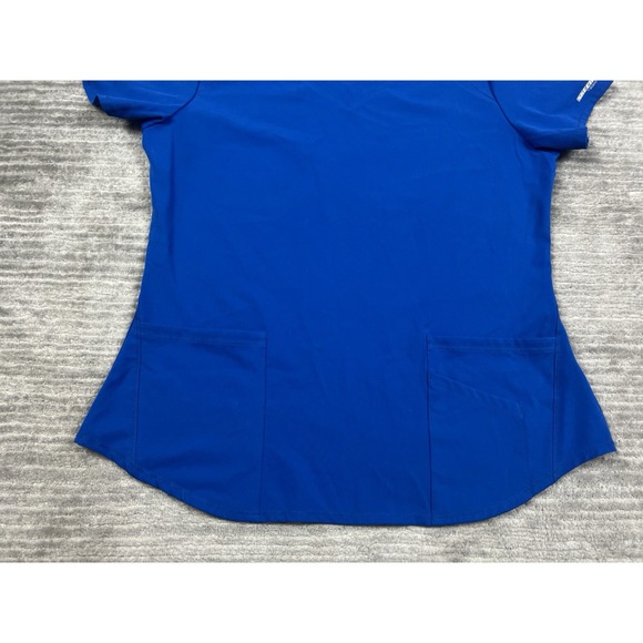 Skechers Scrub Top Adult Large Blue V-Neck Short Sleeve Polyester Blend - Picture 3 of 11